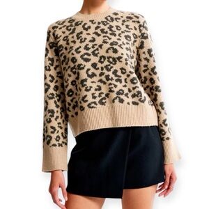 Abercrombie & Fitch The Madeleine Leopard Crew Sweater